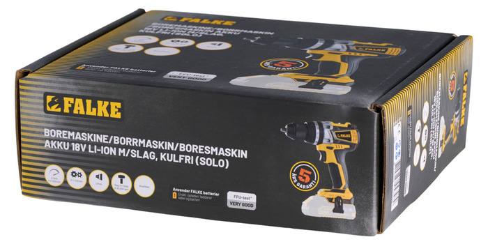 Falke bor-/skrumaskin m/slag børsteløs 18 V Li-Ion